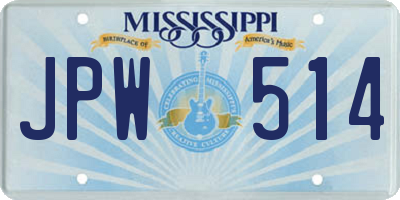 MS license plate JPW514