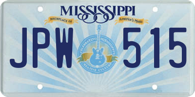MS license plate JPW515