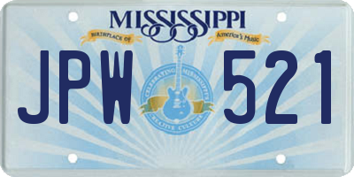 MS license plate JPW521