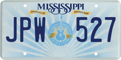 MS license plate JPW527