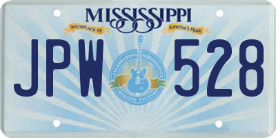 MS license plate JPW528