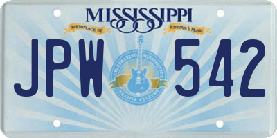 MS license plate JPW542