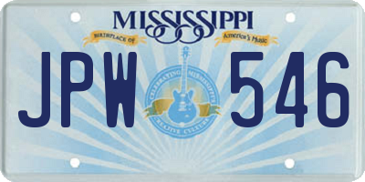 MS license plate JPW546