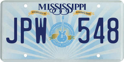 MS license plate JPW548