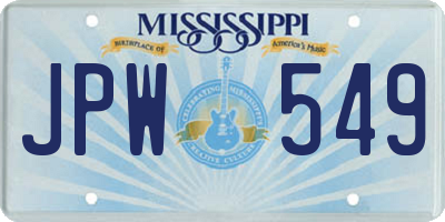 MS license plate JPW549