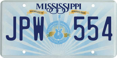 MS license plate JPW554