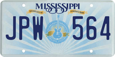 MS license plate JPW564
