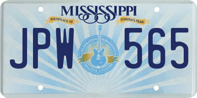 MS license plate JPW565