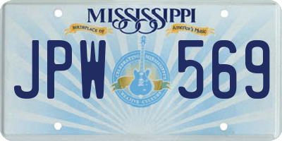 MS license plate JPW569