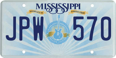 MS license plate JPW570
