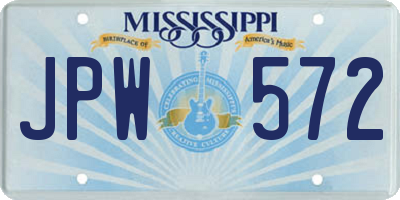 MS license plate JPW572