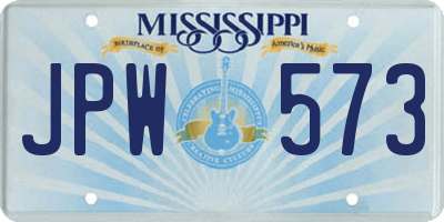 MS license plate JPW573