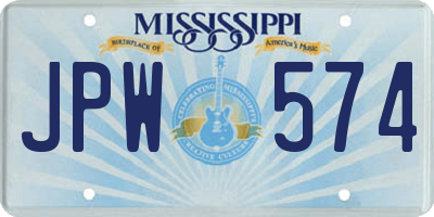 MS license plate JPW574