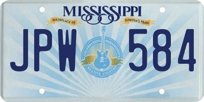 MS license plate JPW584
