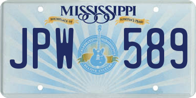 MS license plate JPW589
