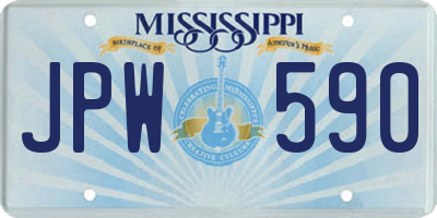 MS license plate JPW590