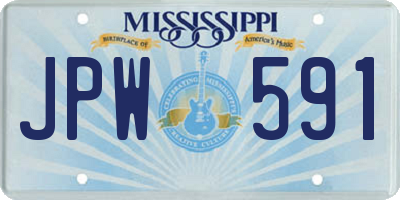 MS license plate JPW591