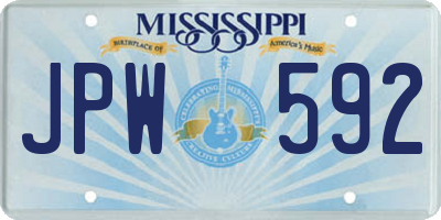 MS license plate JPW592