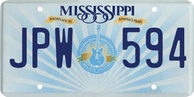 MS license plate JPW594