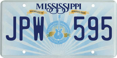 MS license plate JPW595