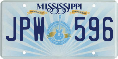 MS license plate JPW596