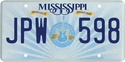 MS license plate JPW598