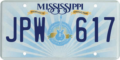 MS license plate JPW617