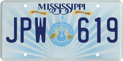 MS license plate JPW619