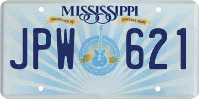 MS license plate JPW621