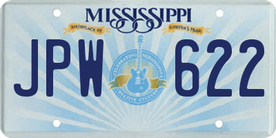MS license plate JPW622