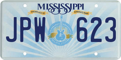 MS license plate JPW623