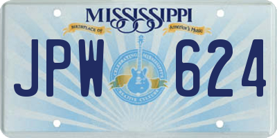 MS license plate JPW624