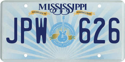 MS license plate JPW626