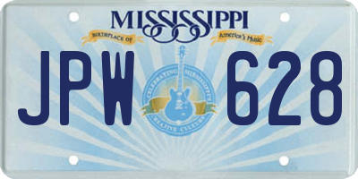 MS license plate JPW628