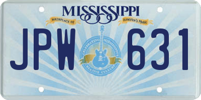 MS license plate JPW631