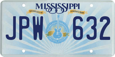 MS license plate JPW632