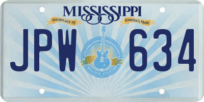 MS license plate JPW634