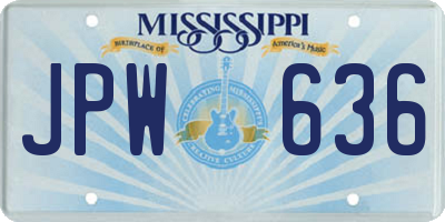 MS license plate JPW636