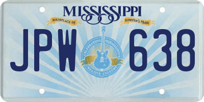 MS license plate JPW638