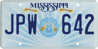 MS license plate JPW642