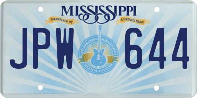 MS license plate JPW644