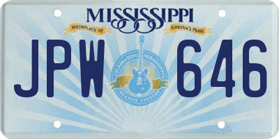 MS license plate JPW646