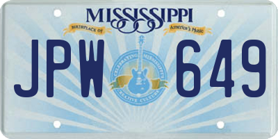 MS license plate JPW649