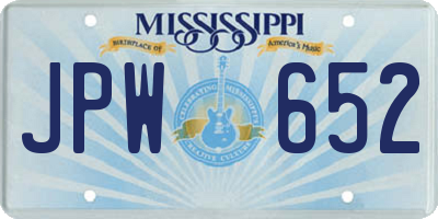 MS license plate JPW652