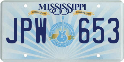 MS license plate JPW653