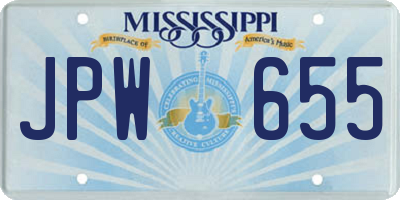 MS license plate JPW655