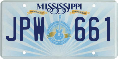 MS license plate JPW661
