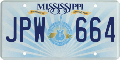 MS license plate JPW664