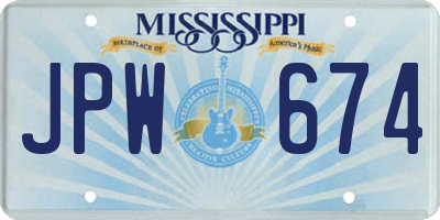 MS license plate JPW674