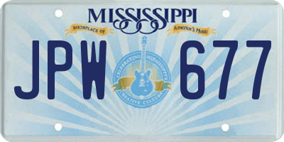 MS license plate JPW677